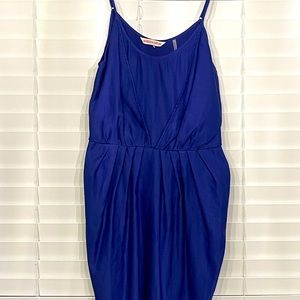 Cobalt blue Rebecca Taylor 100%silk pleated minidress